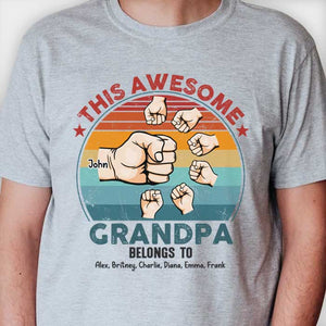 Ce grand-père génial appartient à ces enfants - Cadeau pour papa, grand-père - T-shirt unisexe personnalisé, sweat à capuche