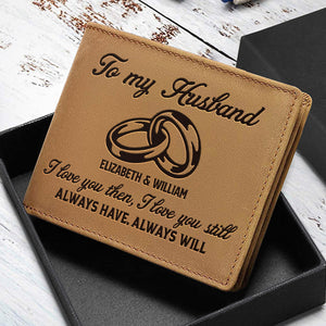 Je t'aime toujours - Portefeuille à deux volets personnalisé - Cadeau pour couple, mari et femme