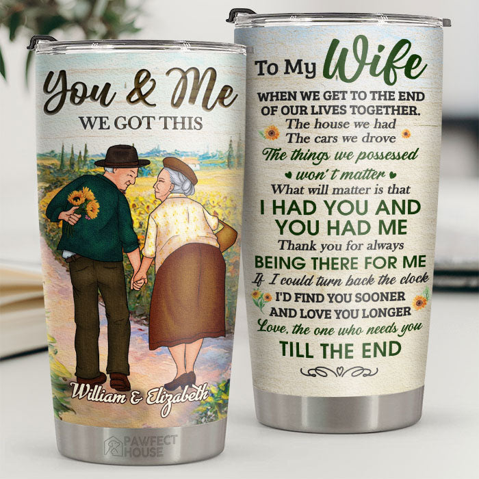 Merci d'être toujours là pour moi - Gobelet personnalisé - À ma femme, cadeau pour femme, anniversaire, fiançailles, mariage, cadeau de mariage