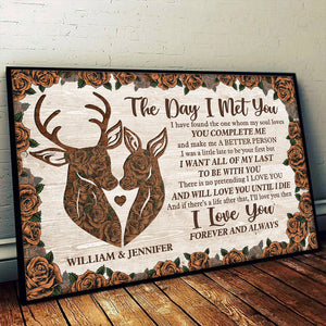 Tu me complète – Affiche horizontale personnalisée – Cadeau pour couple, mari et femme