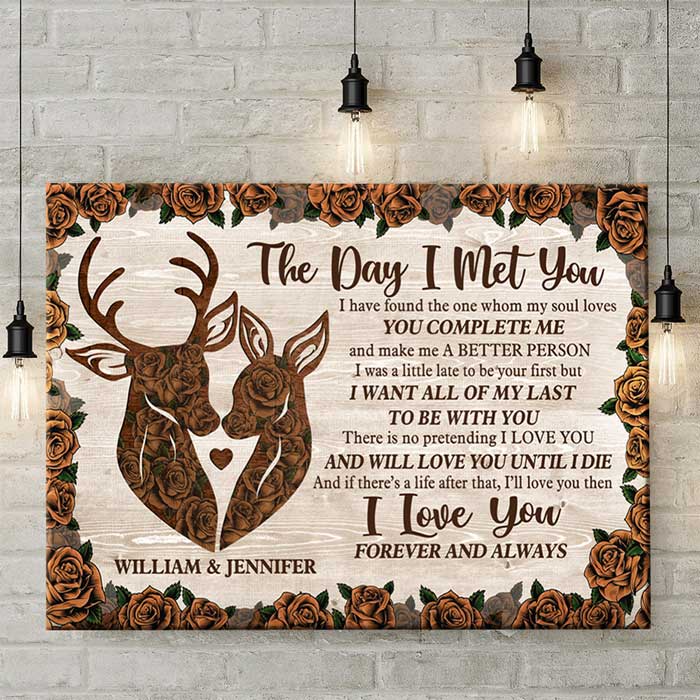 Tu fais de moi une meilleure personne - Toile horizontale personnalisée - Cadeau pour couple, mari et femme