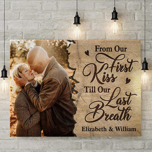 Dès notre premier baiser - Toile horizontale personnalisée - Télécharger une image, cadeau pour couple, mari et femme