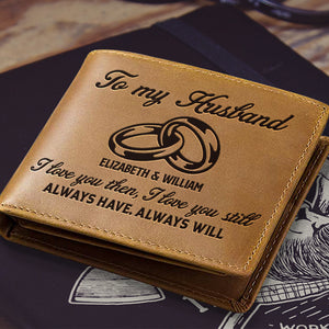 Je t'aime toujours - Portefeuille à deux volets personnalisé - Cadeau pour couple, mari et femme