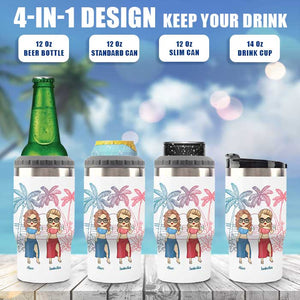 Plages, boissons et amis - Glacière personnalisée - Cadeau pour ami