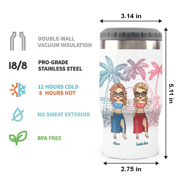 Plages, boissons et amis - Glacière personnalisée - Cadeau pour ami