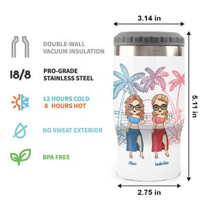 Plages, boissons et amis - Glacière personnalisée - Cadeau pour ami