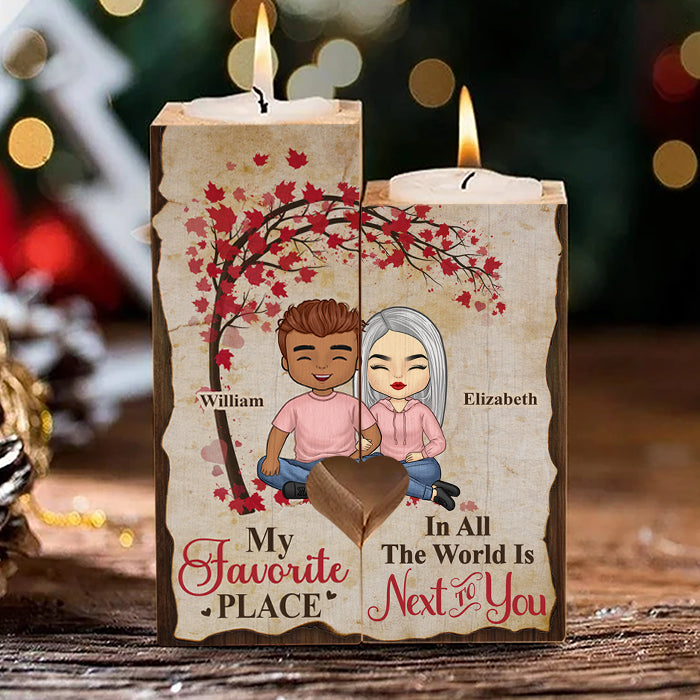 Staying Next To You Is My Favorite Thing - Gift For Couples, Personalized Candle Holder.
