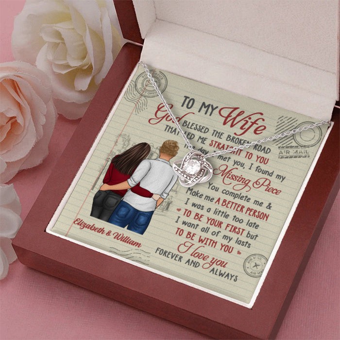 I Want All Of My Lasts To Be With You - Gift For Couples, Personalized Love Knot Necklace.