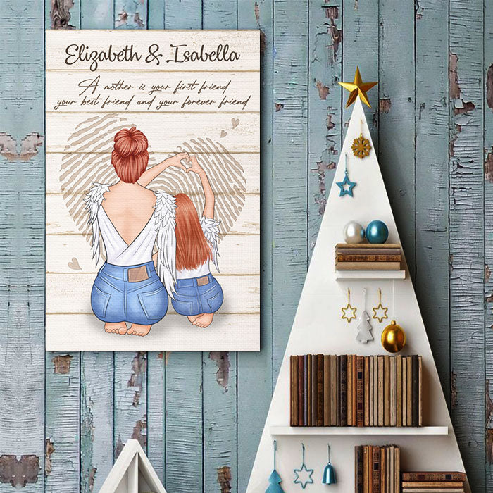 A Mother Is Your Forever Friend - Mom To Daughter, Personalized Vertical Poster.