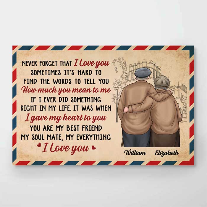 How Much You Mean To Me - I Gave My Heart To You - Gift For Couples, Personalized Horizontal Poster.