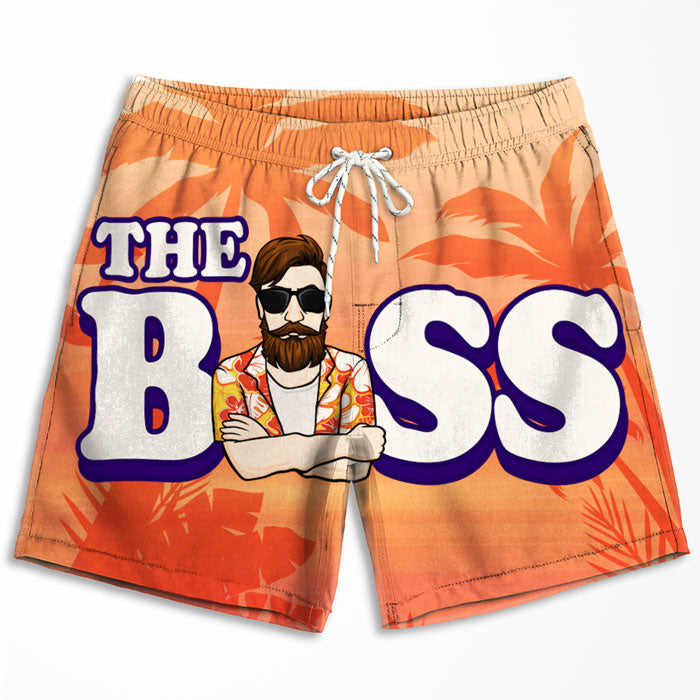 Boss &amp; The Real Boss - Short de plage personnalisé pour couple - Cadeau pour couple, mari et femme