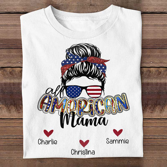 All American Mom - Gift For 4th Of July - Personalized Unisex T-Shirt.