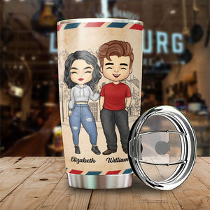The Day I Met You, I Found My Missing Piece - Gift For Couples, Personalized Tumbler.