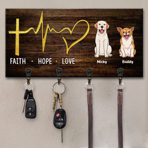Porte-clés personnalisé Faith Hope Love - Cadeau pour les amoureux des animaux