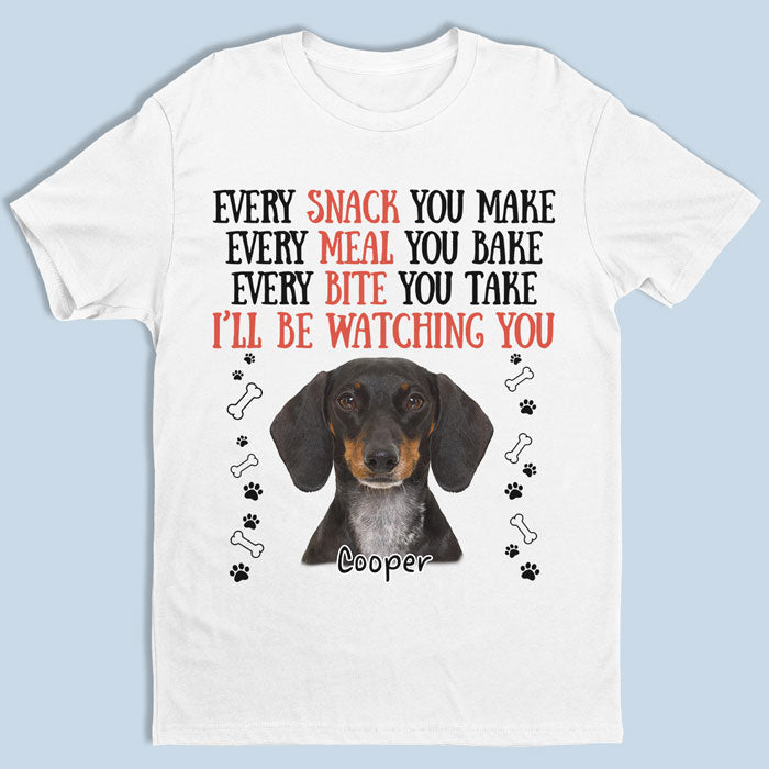 Je te surveillerai, humain - T-shirt unisexe personnalisé pour chien, sweat à capuche, sweat-shirt - Télécharger une image, cadeau de Noël pour les propriétaires d'animaux et les amoureux des animaux
