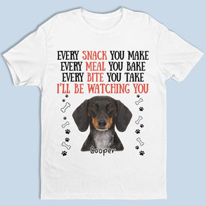 Je te surveillerai, humain - T-shirt unisexe personnalisé pour chien, sweat à capuche, sweat-shirt - Télécharger une image, cadeau de Noël pour les propriétaires d'animaux et les amoureux des animaux