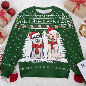 Joyeux Noël, humain ! Sweat-shirt de Noël unisexe personnalisé, en laine, imprimé intégral ! Cadeau pour les amoureux des chiens et des animaux.