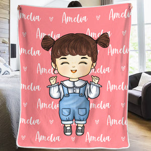 Couverture personnalisée avec lettrage coloré et adorable – Cadeau pour enfants, cadeau pour la famille, cadeau de Noël