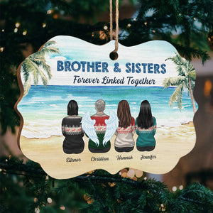 Frères et sœurs unis à jamais - Décoration de Noël en bois personnalisée en forme de Benelux - Cadeau pour frères et sœurs, cadeau de Noël