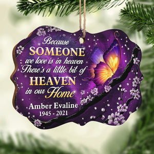 Il y a un peu de paradis dans notre maison - Ornement commémoratif personnalisé - Bois en forme de Benelux - Cadeau de condoléances, cadeau de Noël pour la famille