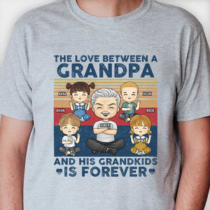 The Love Between A Grandpa & His Grandkids - Personalized Unisex T-shirt, Hoodie, Sweatshirt - Gift For Grandpa, Grandparents