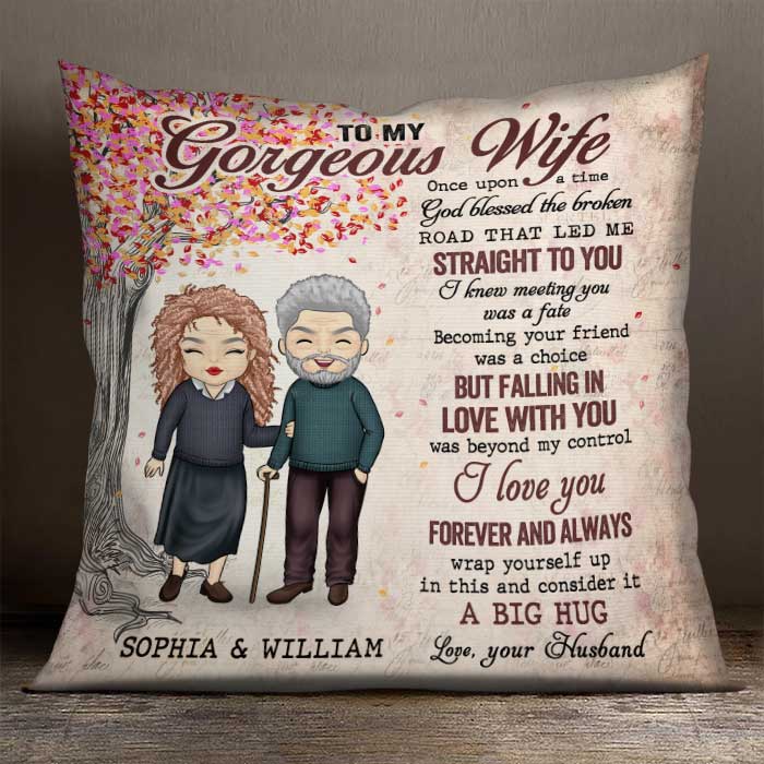To My Gorgeous Wife Meeting You Was A Fate - Gift For Couples, Personalized Pillow (Insert Included).