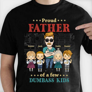 Fier père d'un enfant idiot - T-shirt et sweat à capuche unisexe personnalisé - Cadeau pour papa et grand-père