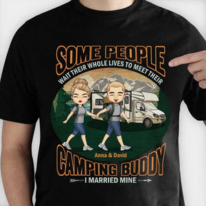 J'ai épousé mon compagnon de camping idéal - T-shirt unisexe personnalisé, sweat à capuche, sweat-shirt - Cadeau pour couple, mari, femme, anniversaire, fiançailles, mariage, mariage, cadeau de camping
