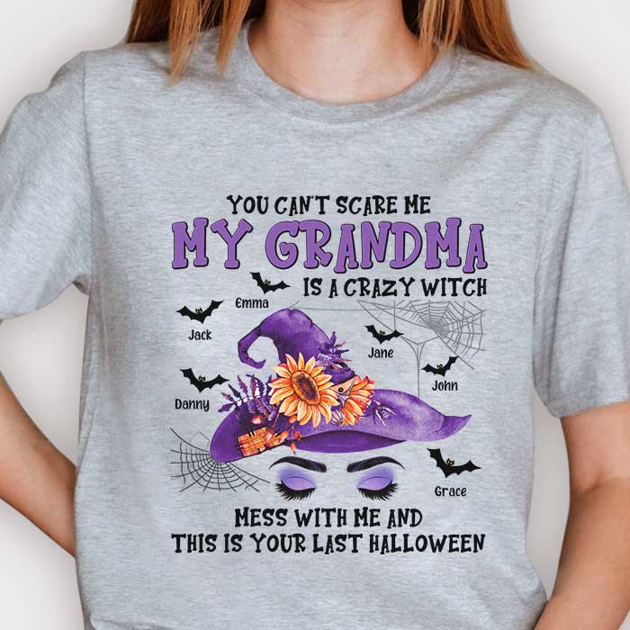 Mess With Me And This Is Your Last Halloween - T-shirt unisexe personnalisé, sweat à capuche, sweat-shirt - Cadeau pour grand-mère, grands-parents, cadeau d'Halloween