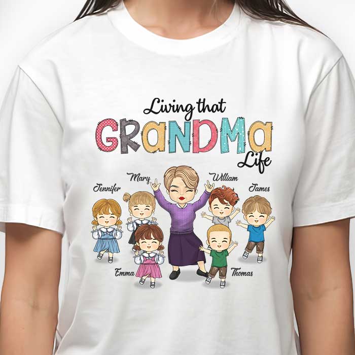 Vivre la vie de grand-mère - T-shirt, sweat à capuche et sweat-shirt unisexe personnalisé - Cadeau pour grand-mère et grands-parents