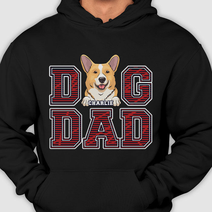 Dog Mom And Dog Dad Red Stripe - Gift for Dog Lovers, Gift For Dog Mom - Personalized Unisex T-Shirt, Hoodie.