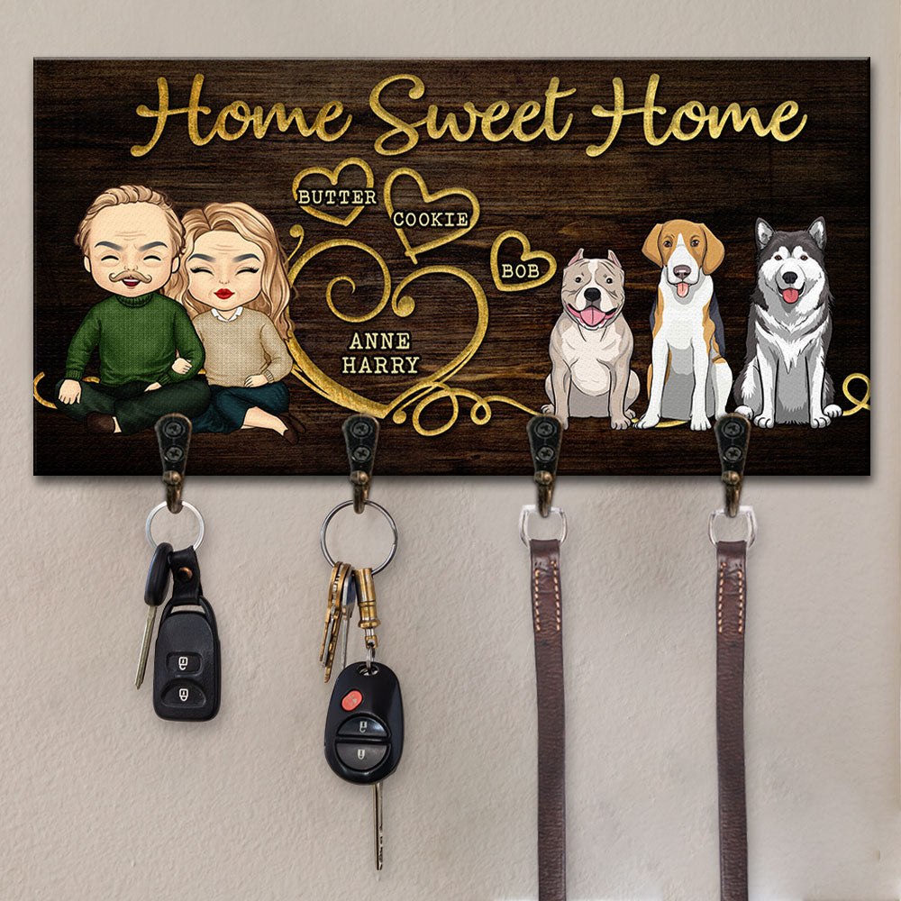 La famille est complète avec des pattes et de l'amour - Porte-clés personnalisé pour la famille, porte-clés - Cadeau pour couples, mari et femme, anniversaire, propriétaires d'animaux, amoureux des animaux