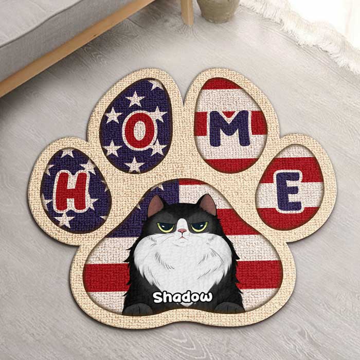 La maison est là où se trouve le chat - Tapis décoratif personnalisé - Cadeau pour les amoureux des animaux 
