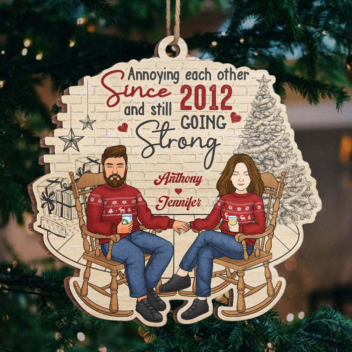 Nous nous ennuyons mutuellement depuis ce moment-là - Ornement personnalisé pour couple - Bois en forme de Benelux - Cadeau de Noël pour mari et femme, anniversaire