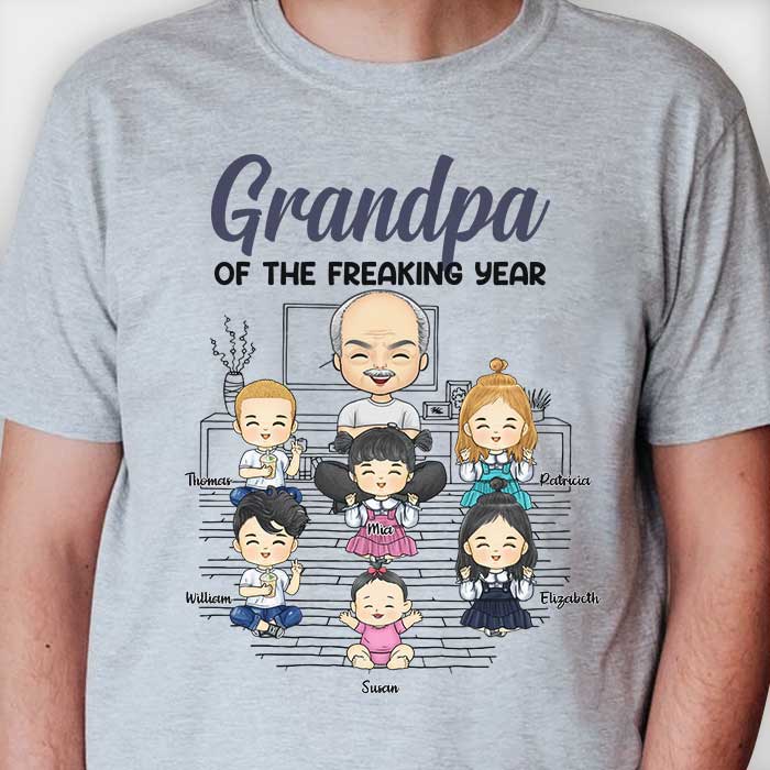 Grand-père de l'année ! T-shirt unisexe personnalisé, sweat à capuche, sweat-shirt ! Cadeau pour grand-père et grands-parents