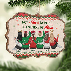Pas sœurs de sang, mais sœurs de cœur - Décoration de Noël en bois personnalisée en forme de Benelux - Cadeau pour meilleure amie, meilleure amie, sœur, cadeau d'anniversaire pour meilleure amie et amie, cadeau de Noël