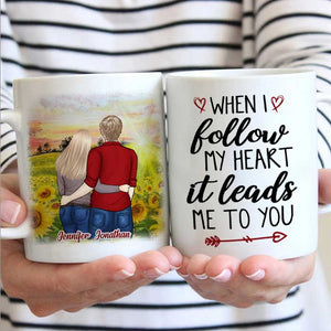 I Follow My Heart And It Leads Me To You - Gift For Couples, Personalized Mug.