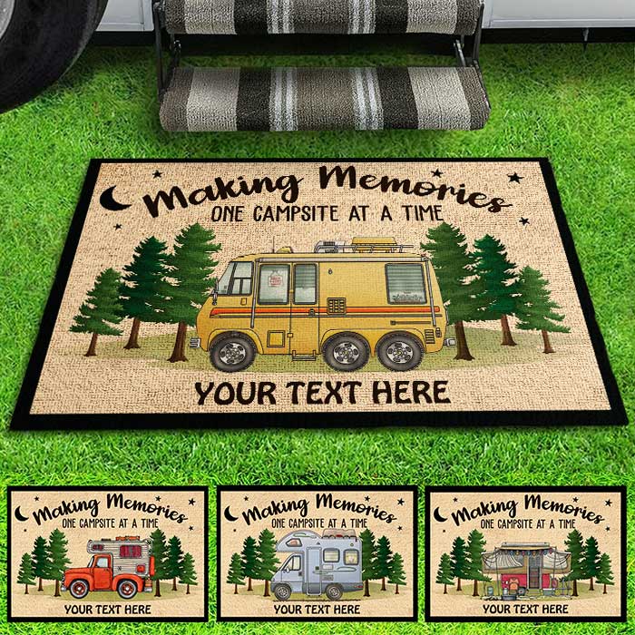 Making Memories One Campsite At A Time - Personalized Decorative Mat.