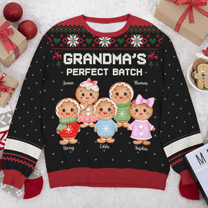Le lot parfait de grand-mère - Sweat-shirt moche personnalisé pour la famille - Pull en laine unisexe - Cadeau de Noël pour grand-mère et grands-parents