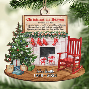 Noël au paradis - Ornement commémoratif personnalisé - Forme unique en bois - Cadeau de condoléances, cadeau de Noël pour les membres de la famille