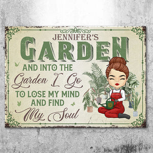 Jardin où je peux me perdre quand j'ai besoin de me retrouver - Panneau en métal personnalisé pour jardin - Cadeau pour les amateurs de jardinage