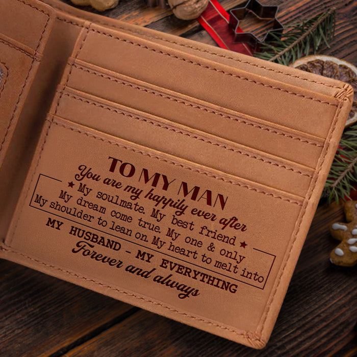 À mon homme, tu es mon bonheur pour toujours - Portefeuille à deux volets - À mon mari, cadeau pour mari, anniversaire, fiançailles, mariage, cadeau de mariage, cadeau de Noël