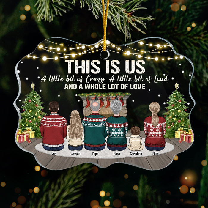 Un peu de folie et beaucoup d'amour - Décoration de Noël personnalisée en acrylique en forme de Benelux - Cadeau pour la famille, cadeau de Noël