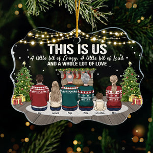 Un peu de folie et beaucoup d'amour - Décoration de Noël personnalisée en acrylique en forme de Benelux - Cadeau pour la famille, cadeau de Noël