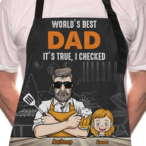 Meilleur papa du monde - Tablier personnalisé - Cadeau pour papa, grand-père