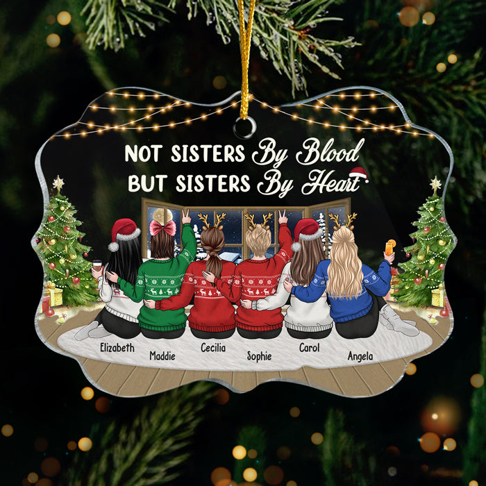 Sœurs de cœur - Décoration de Noël personnalisée en acrylique en forme de Benelux - Cadeau pour meilleure amie, meilleure amie, sœur, cadeau d'anniversaire pour meilleure amie et amie, cadeau de Noël