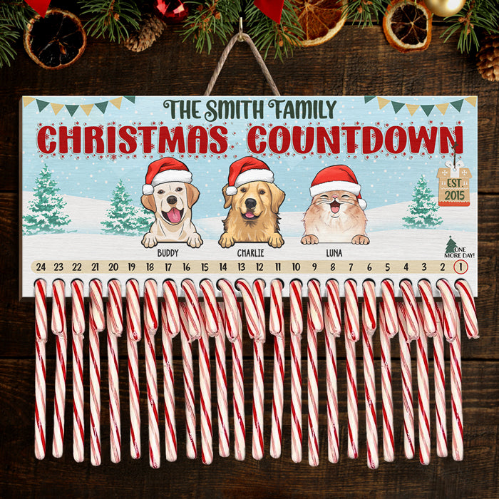 Christmas Is The Most Wonderful Time Of The Year - Dog & Cat Personalized Custom Candy Christmas Countdown Wooden Sign, Advent Calendar - Christmas Gift For Pet Owners, Pet Lovers