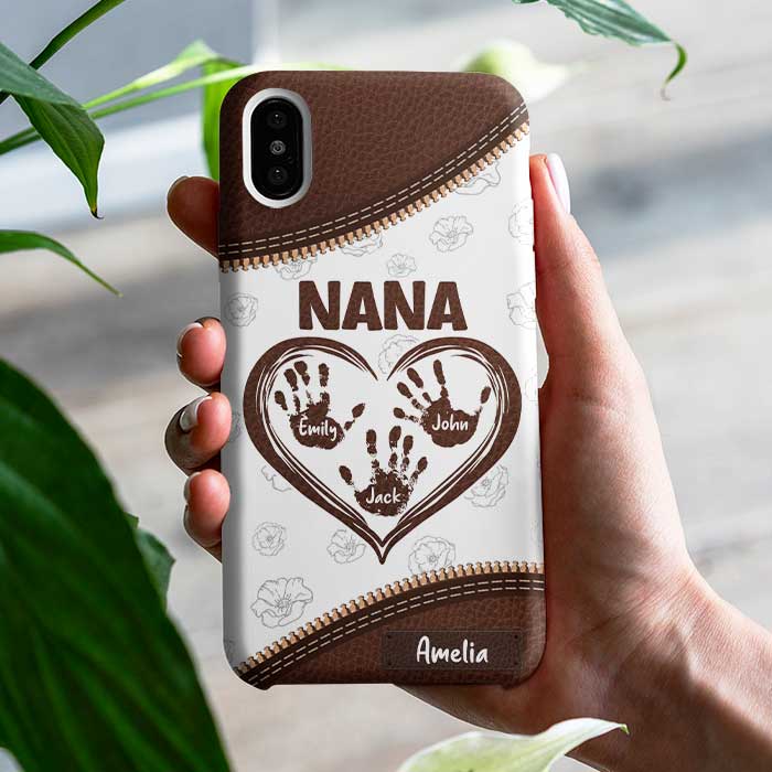Vos petits-enfants comblent votre cœur ! Cadeau pour maman et grand-mère ! Coque de téléphone personnalisée