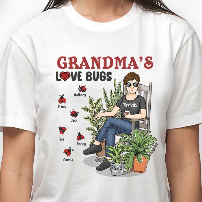 Grandma's Love Bugs - Personalized Unisex T-shirt, Hoodie, Sweatshirt - Gift For Grandma, Grandparents