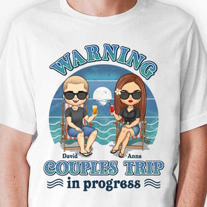 Voyage en couple en cours - T-shirt unisexe personnalisé, sweat à capuche, sweat-shirt - Cadeau pour couple, mari et femme, anniversaire, fiançailles, mariage, cadeau de mariage